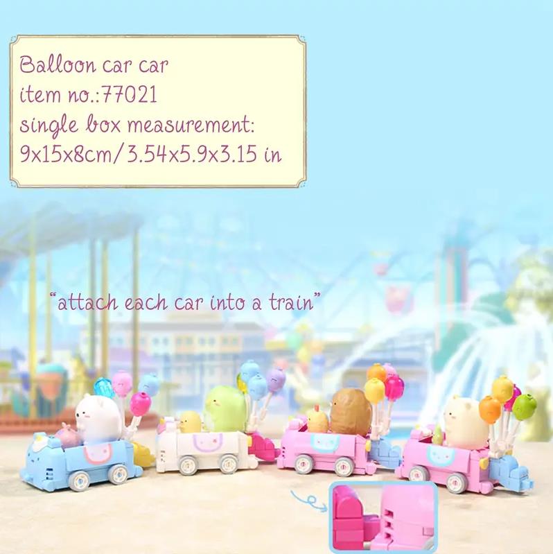 Qman Penguin Balloon Car Building Blocks Creative Cute Car Blocks Fun Party Toys and Gifts for Kids