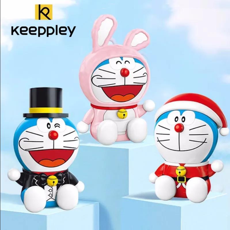 Qmen Keeppley Christmens Doraemon Building Block Dingdang Cat Toy Model Classic Anime Peripheral Decoration Children's Toy Birthday Gift