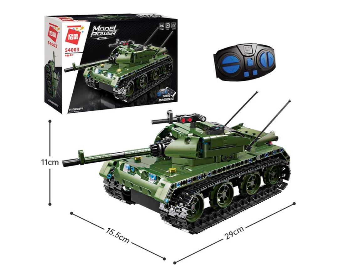 Qman Panther RC Tank Model Power Dual Mode Remote Control Series Building Block Vehicle Toy Set 418PCS