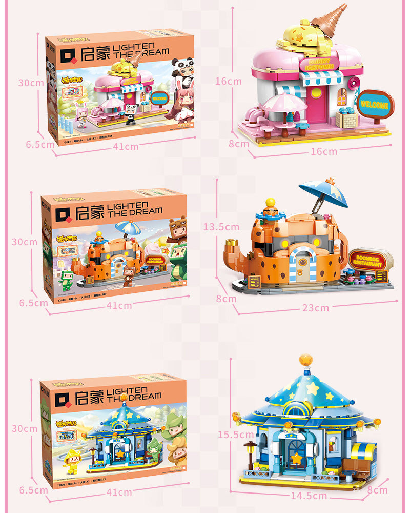 QMAN Girls Building Blocks Toy Kits Town Series Ice Cream Store Kids Gift Sets STEM Toys City Creative Building Bricks Set for Girls Boys Age 6 Years and Up