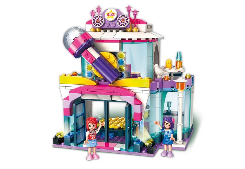 Qman 2014 Dreamer Karaoke KTV Set Friends Series with Mini Figures Educational Building Blocks Toys For Girls DIY Gifts 342PCS