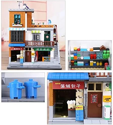 Urban Village City Series Street View 3 Story 2706 Modular Building Block Bricks Architectural Building Model or MOC Block Playset with Accessories Shown for Teens and Adults