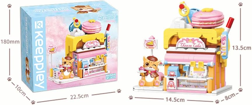 Qmen Keeppley Technik K28006 Red Cat Confectionery Building Blocks Set, 364/pcs MOC Gift Ideas, Building Toy Model, Clamping Building Blocks House is Suitable for Boys and Girls from 6 Years