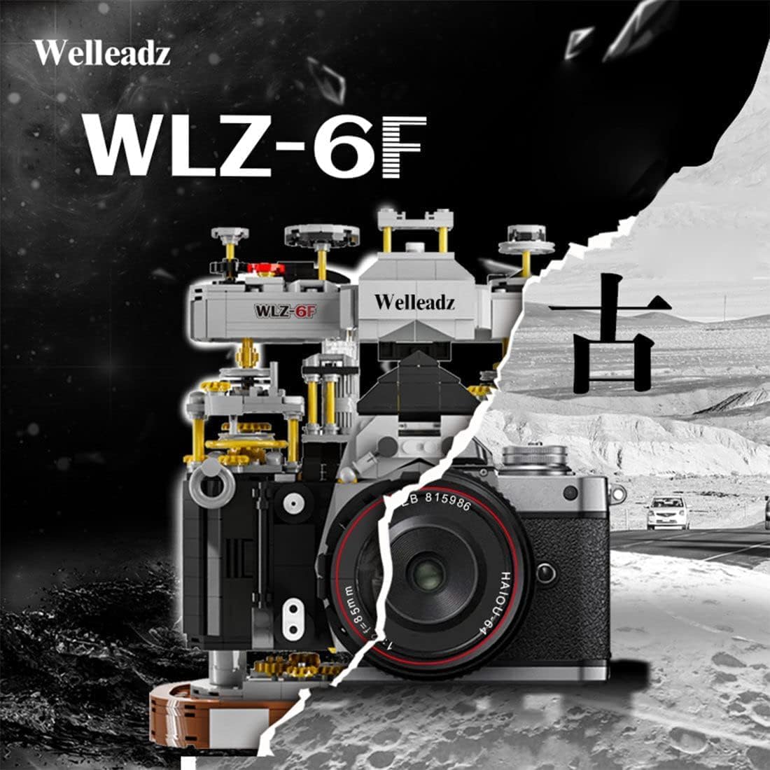 Building Blocks Camera, 1027 Pcs WLZ-6F Retro Camera Model Set, Collectible Model Old Style Retro Camera to Build, Construction Brick Set Best Gift for Adult, Teens