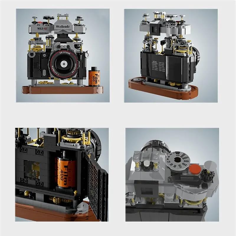 Building Blocks Camera, 1027 Pcs WLZ-6F Retro Camera Model Set, Collectible Model Old Style Retro Camera to Build, Construction Brick Set Best Gift for Adult, Teens