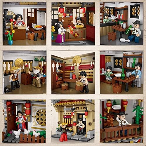 LOZ Mini Block City Big China Street Chinese Tradition Tea House Pharmacy In Special Model DIY Assembly Toy