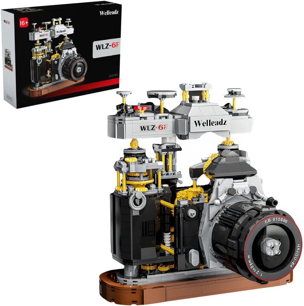 Building Blocks Camera, 1027 Pcs WLZ-6F Retro Camera Model Set, Collectible Model Old Style Retro Camera to Build, Construction Brick Set Best Gift for Adult, Teens