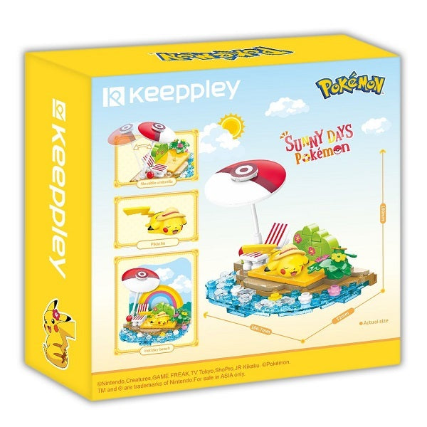 Qmen Keeppley Build a Sandcastle Building Blocks Pokemon Series Holiday Party Psyduck Building Blocks Toys Pikachu Educational Holiday Gifts