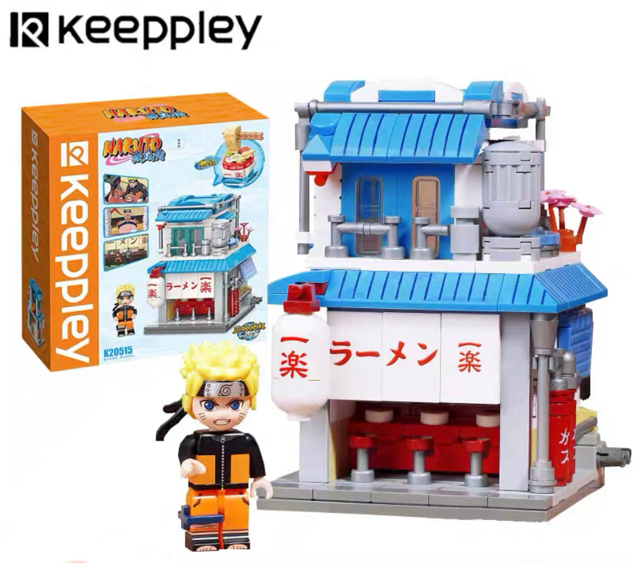Qmen Keeppley Natuto Nuyeyin Village Yile Lamian Noodles Street View Architectural Decoration Assembly Building Block Model Toy