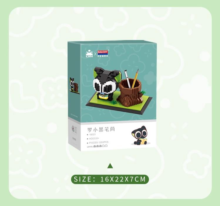 Balody Pen Container Micro Building Blocks The Legend of Luo Xiaohei Assembled Model Mini Brick Figure Toy For Kid Gift