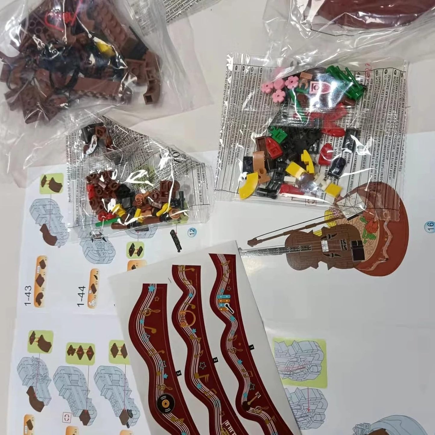 Woma Building Blocks Music Box for Kids, Rotating Violin Model Building Kits Educational Toys & Gifts for Boys and Girls 6+ Years Old (217pcs)