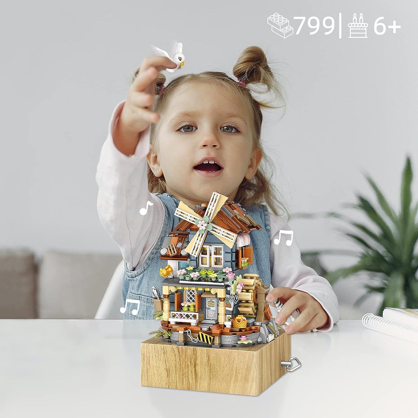 Loz Music Box Mini Building Block Set (799 Pcs), Summer Theme Windmill House