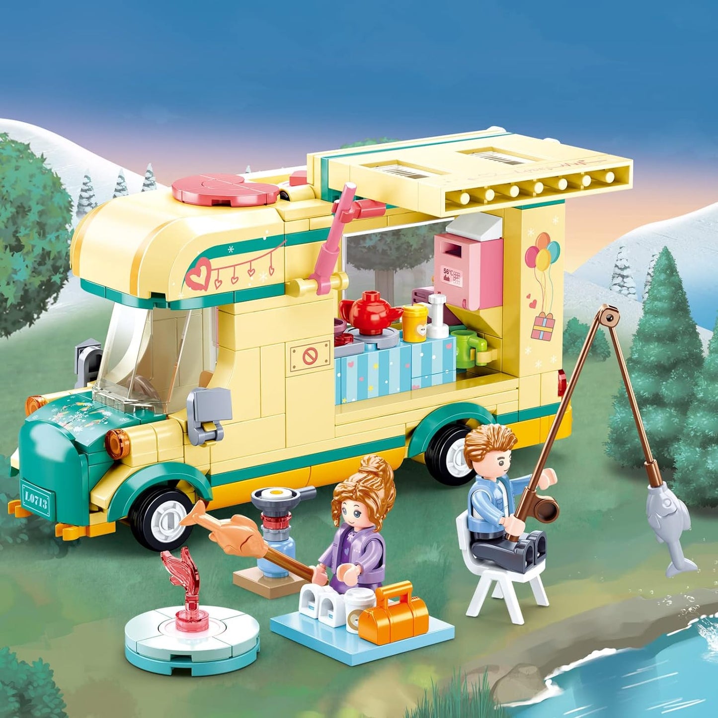 Sluban Building Blocks Toy Happy Diary - Winter Travel in Snow - Caravanning Educational Learning Construction Toys Set for Kids Boys Grils (314 PCS)