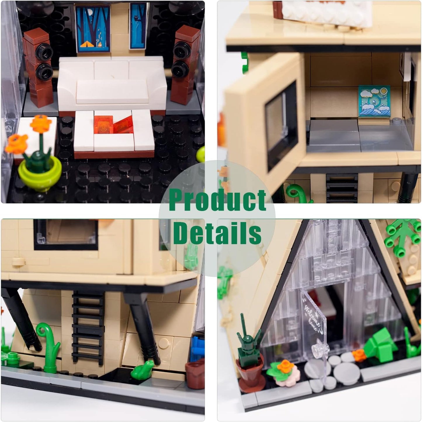 Forange Building Block Set Camping Tents House Toys with LED Lights for Kids Adult Cabin Glamping Building Bricks Kit  (579 Pcs)