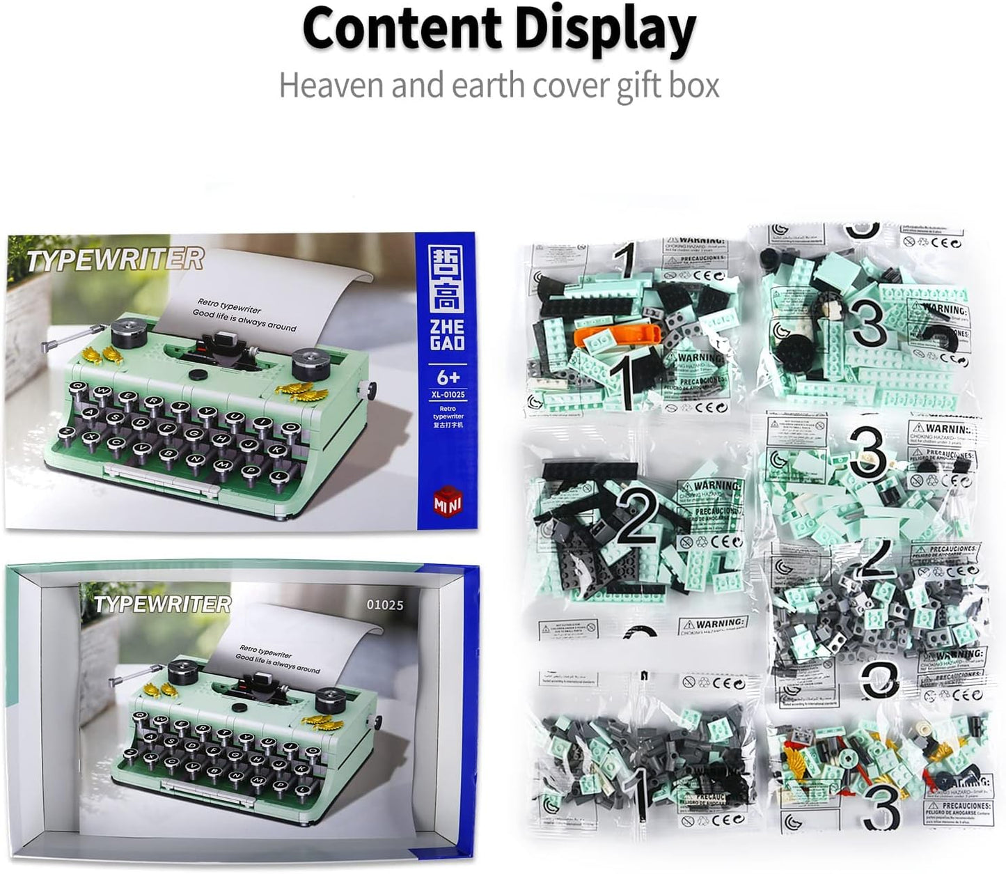 Zhe Gao 820PCS Ideas Retro Typewriter Building Blocks Toys Model,Classic Printer Models Building Set,Best Nostalgic Gift for 6+ Year Old Kids or Adults