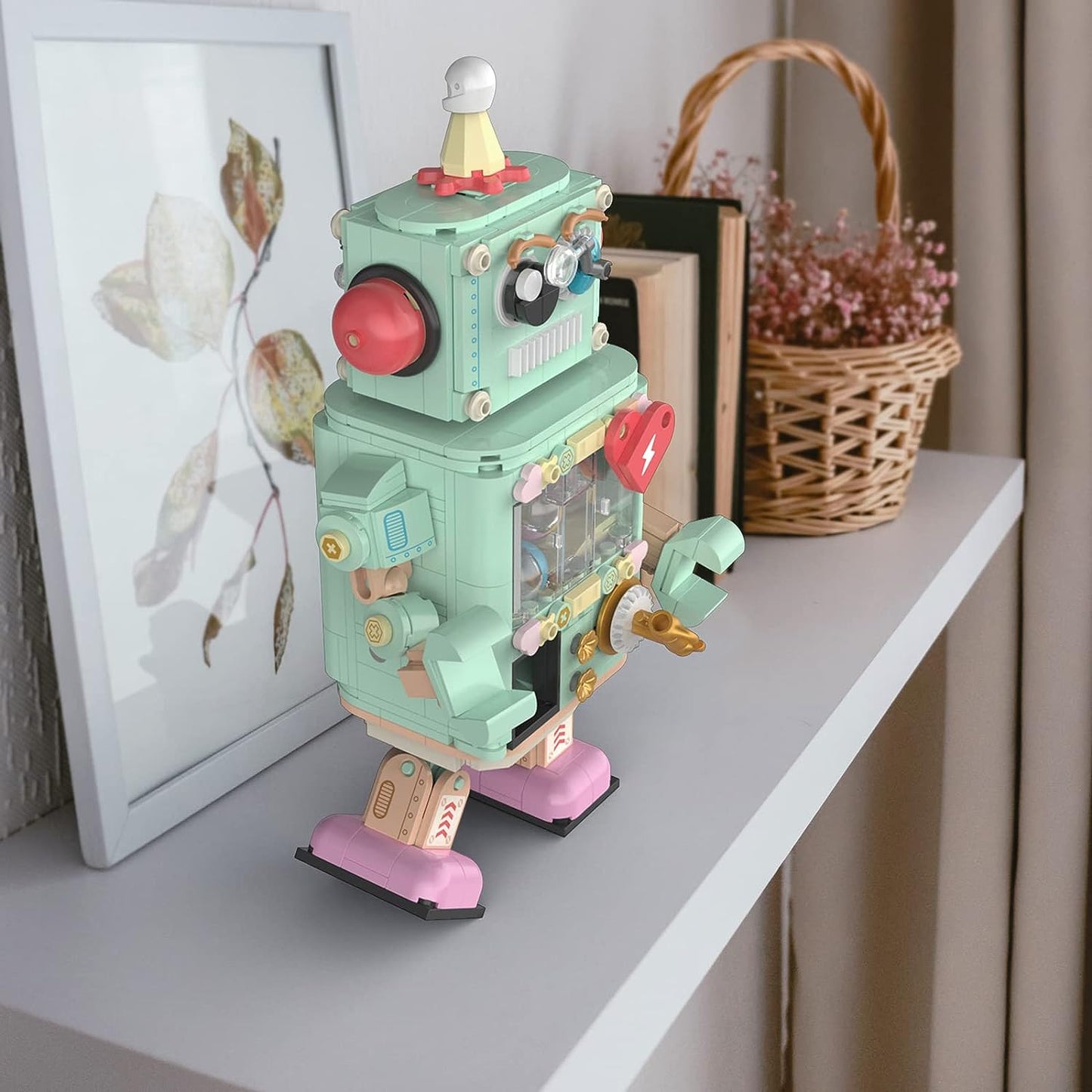 Jaki Robot Building Sets for Boys Girls Adults, Funny Robot Toys with Egg Twisting Game, Creative Robot Building Block Kits,Birthday Gifts Party Favors, Art Display Model Room Decor 70120