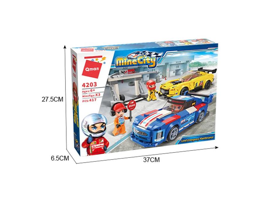 Qman Limit Emergency Maintenance 2 Cars Building Blocks Bricks Vehicle Toy Set for Children 417 PCS