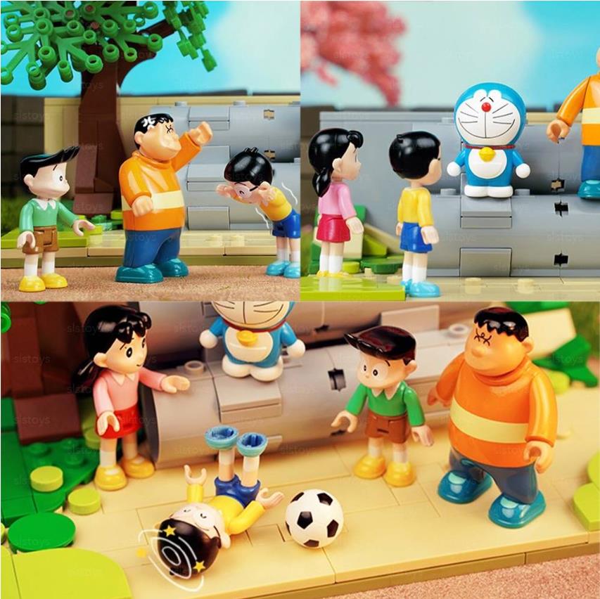 Qmen Keeppley Doraemon PlayGround Scene Educational DIY Model Mini Building Blocks Bricks Sets Gifts for Adults Kids Party Favors