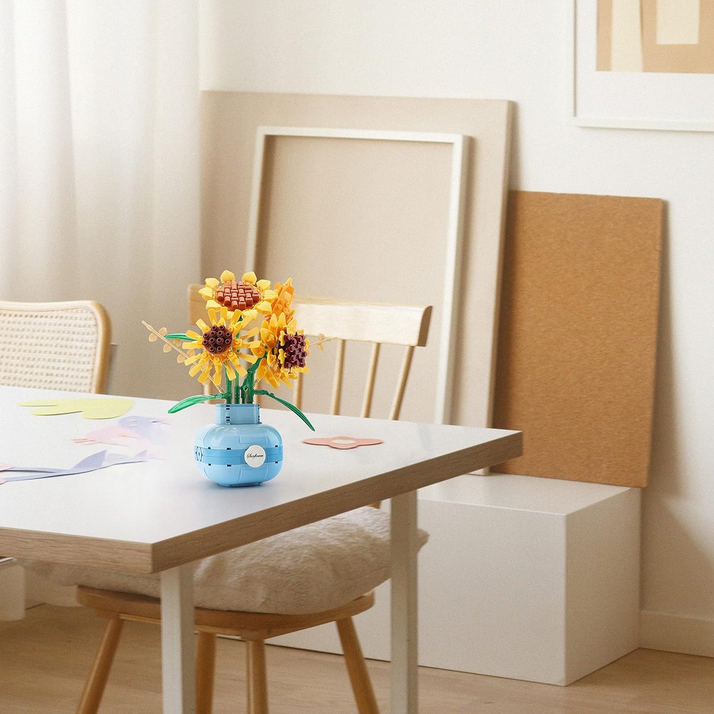 Balody Sunflower Flower Building Blocks Set, DIY Aromatherapy Flower Bouquet and Bonsai Trees Mini Bricks 559 Pieces