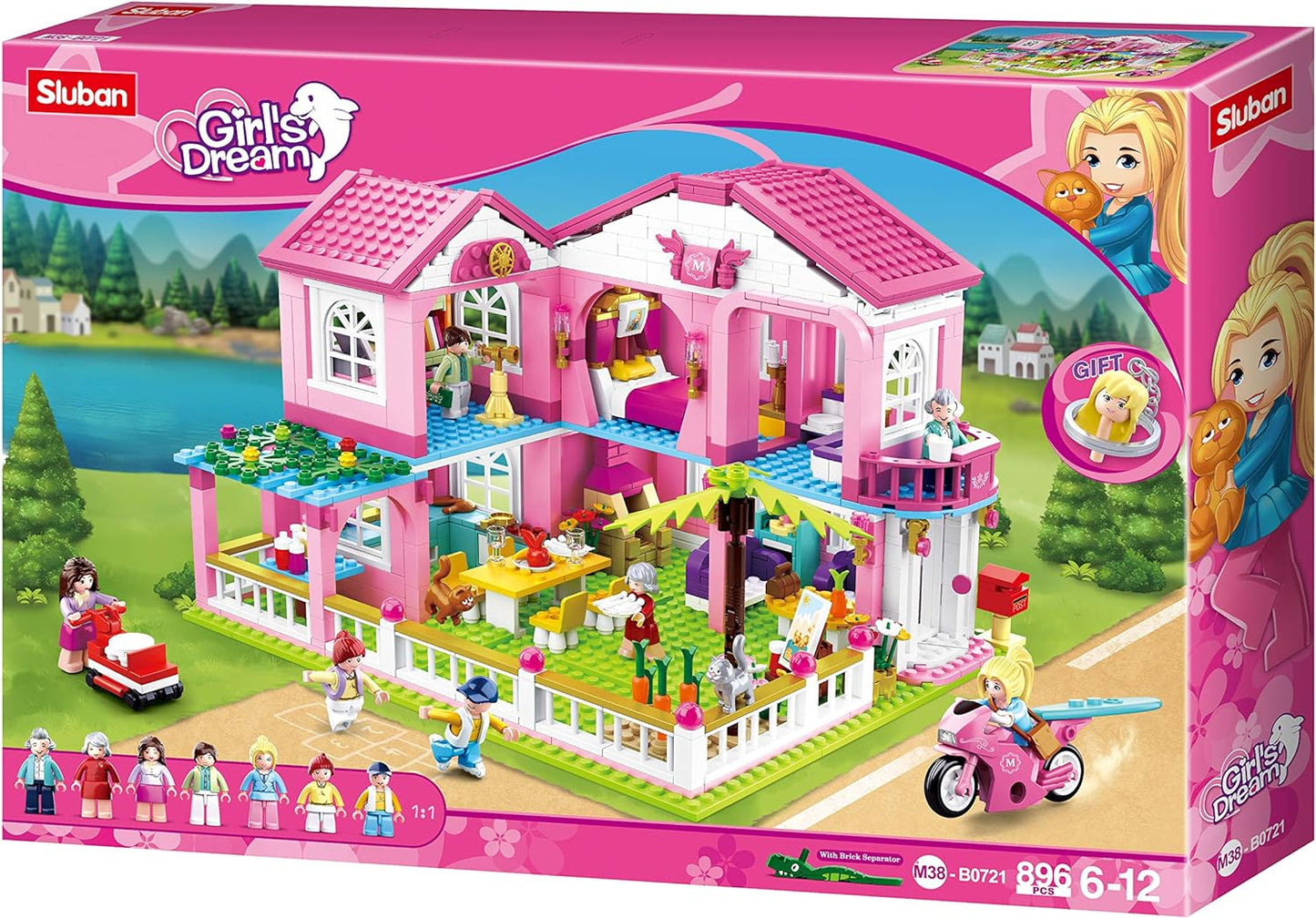Sluban City House Big Garden Villa Mansion house Castle Building Blocks Sets Girl Friends Princess Figures Creator Bricks Educational Toys
