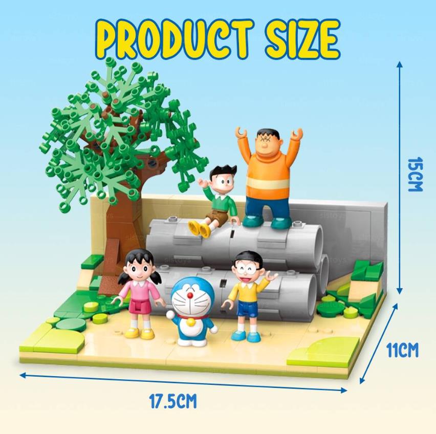 Qmen Keeppley Doraemon PlayGround Scene Educational DIY Model Mini Building Blocks Bricks Sets Gifts for Adults Kids Party Favors