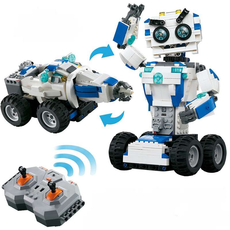 DoubleE / CADA Motor Remote Control Robot Building Blocks 2 In 1 Transformation Deformation Robots Bricks Christmas Gifts Birthday Toys For Kids