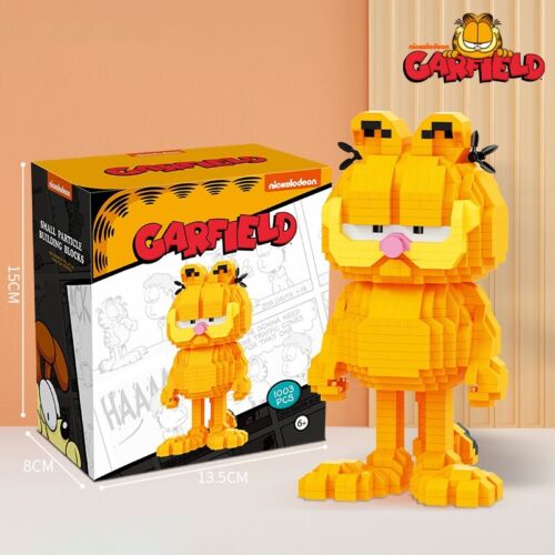 Balody 1022PCS Classic Garfield Cat Micro Building Blocks Cartoon Cat Anime Figures Collection Building Bricks Toy for Kids Gift