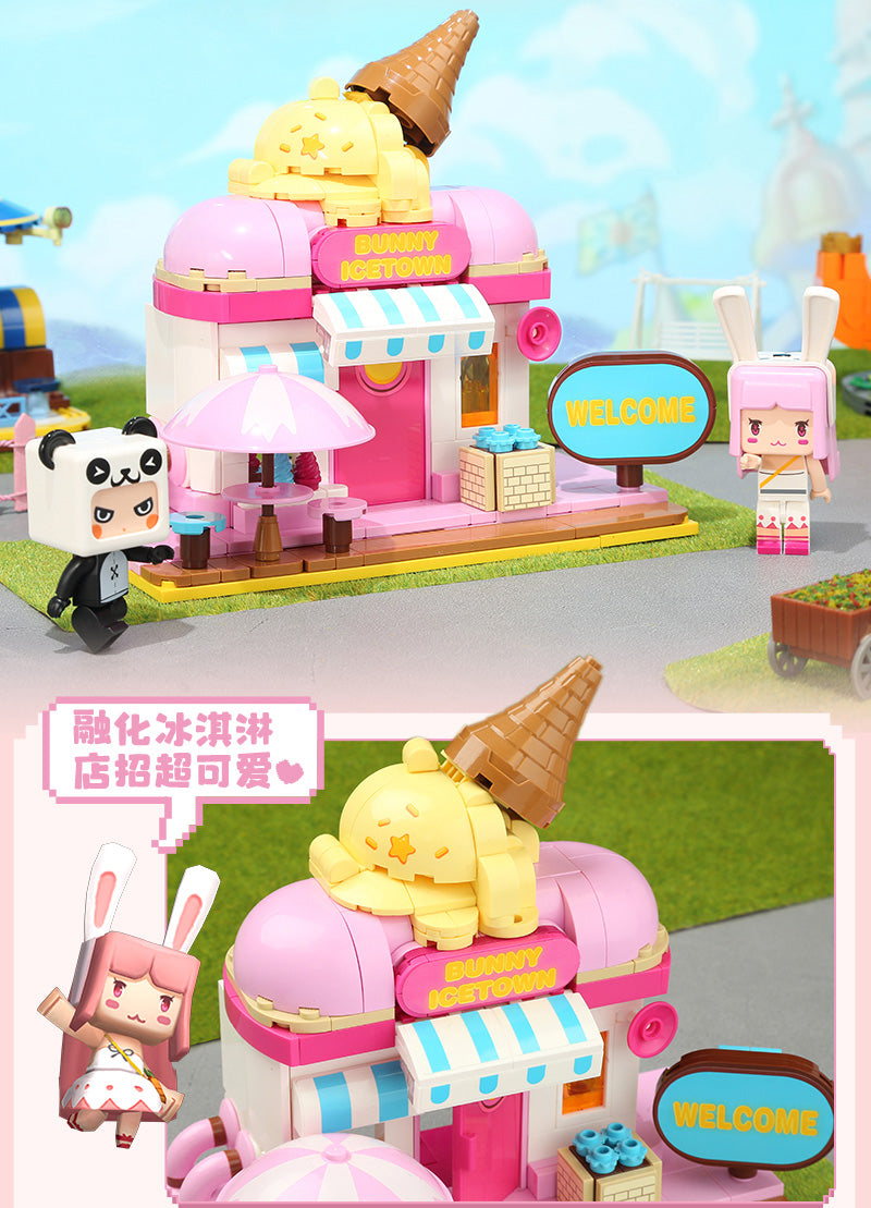 QMAN Girls Building Blocks Toy Kits Town Series Ice Cream Store Kids Gift Sets STEM Toys City Creative Building Bricks Set for Girls Boys Age 6 Years and Up