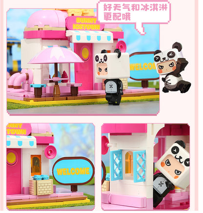 QMAN Girls Building Blocks Toy Kits Town Series Ice Cream Store Kids Gift Sets STEM Toys City Creative Building Bricks Set for Girls Boys Age 6 Years and Up