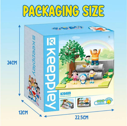 Qmen Keeppley Doraemon PlayGround Scene Educational DIY Model Mini Building Blocks Bricks Sets Gifts for Adults Kids Party Favors