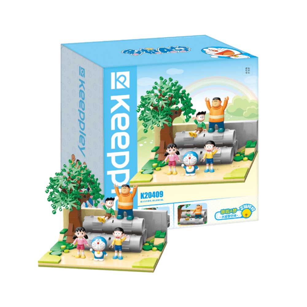 Qmen Keeppley Doraemon PlayGround Scene Educational DIY Model Mini Building Blocks Bricks Sets Gifts for Adults Kids Party Favors