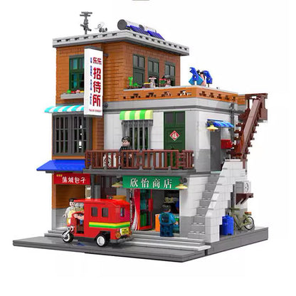 Urban Village City Series Street View 3 Story 2706 Modular Building Block Bricks Architectural Building Model or MOC Block Playset with Accessories Shown for Teens and Adults