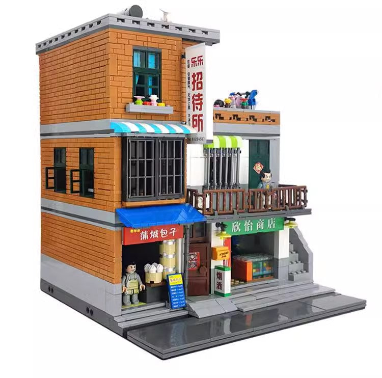 Urban Village City Series Street View 3 Story 2706 Modular Building Block Bricks Architectural Building Model or MOC Block Playset with Accessories Shown for Teens and Adults