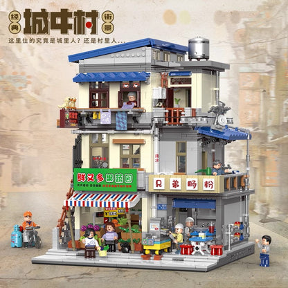 Urban Village Building Blocks 3180 Piece Playset Brick City Modular Building Set with Accessories Shown for Adults and Family Builds