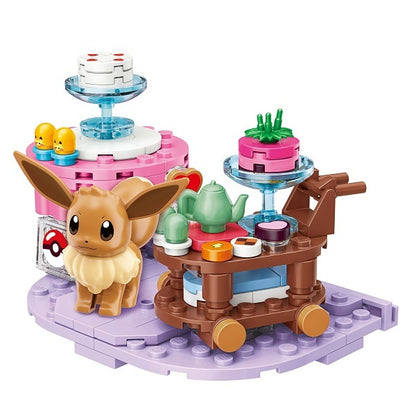 Qmen Keeppley Building Blocks Pokemon Series Holiday Party Psyduck Building Blocks Toys Pikachu Educational Holiday Gifts
