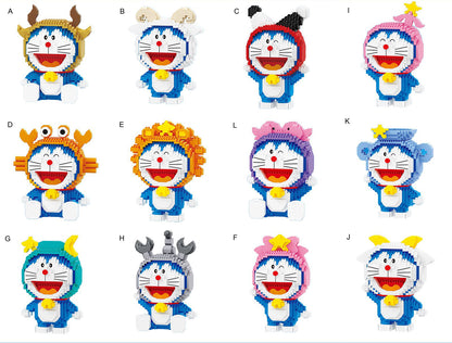 Doraemon Twelve Constellations Building Block Set for Kids Goodie Bags Stuffers Prizes Birthday Party Supplies, STEM Educational Building Toys for Boys Girls