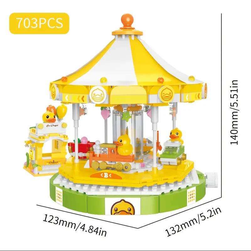 Balody Duck Amusement Park Merry-go-round Carousel Ferris Wheel Food Truck Pet Amimal Car Mini Blocks Bricks Building Toy