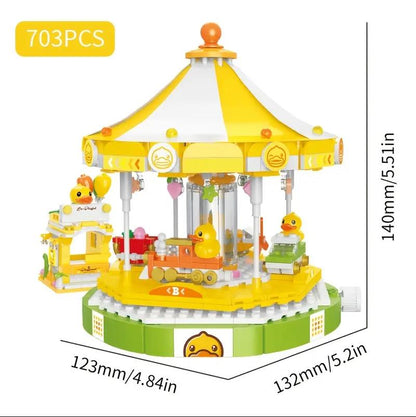 Balody Duck Amusement Park Merry-go-round Carousel Ferris Wheel Food Truck Pet Amimal Car Mini Blocks Bricks Building Toy
