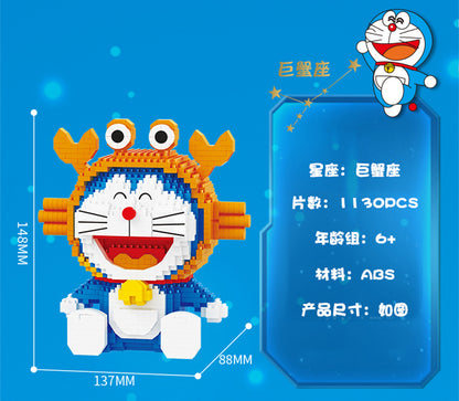 Doraemon Twelve Constellations Building Block Set for Kids Goodie Bags Stuffers Prizes Birthday Party Supplies, STEM Educational Building Toys for Boys Girls