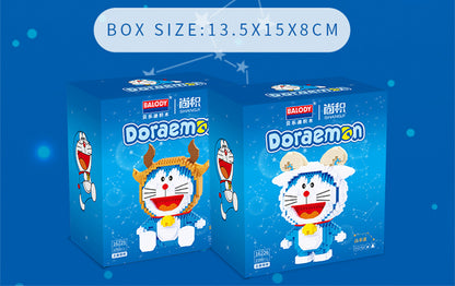 Doraemon Twelve Constellations Building Block Set for Kids Goodie Bags Stuffers Prizes Birthday Party Supplies, STEM Educational Building Toys for Boys Girls