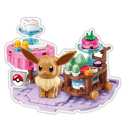 Qmen Keeppley Building Blocks Pokemon Series Holiday Party Psyduck Building Blocks Toys Pikachu Educational Holiday Gifts