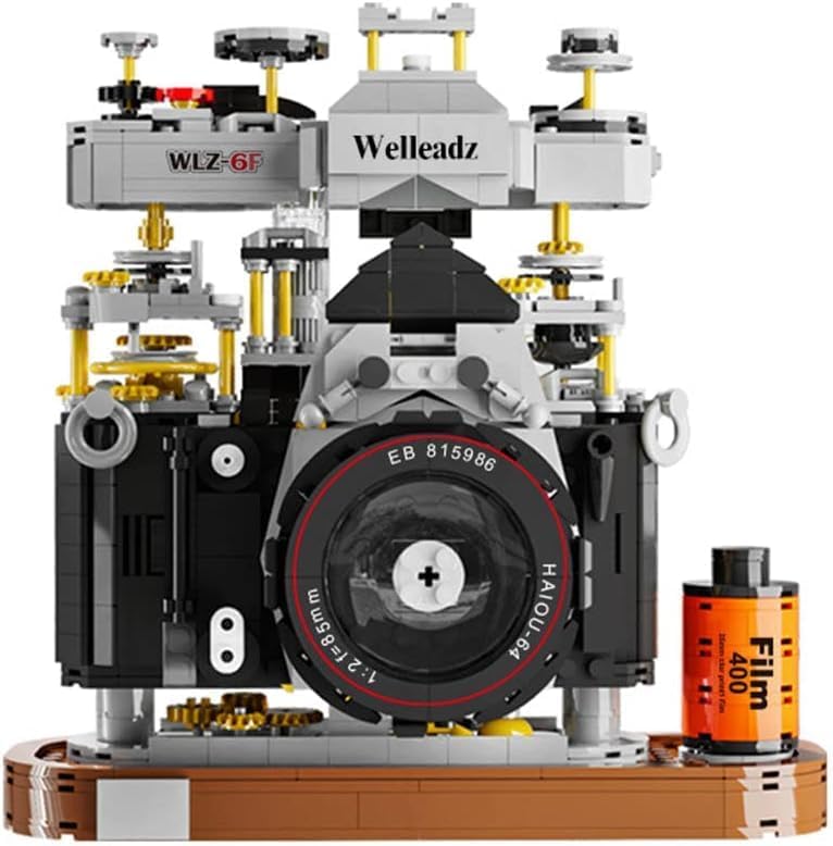 Building Blocks Camera, 1027 Pcs WLZ-6F Retro Camera Model Set, Collectible Model Old Style Retro Camera to Build, Construction Brick Set Best Gift for Adult, Teens