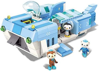 Qman Ocean Adventure Octopus Playset Cup-W White Shark Base Barnacles Shellington Peso 404pcs Building Brick Set