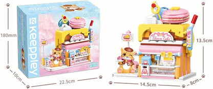 Qmen Keeppley Technik K28006 Red Cat Confectionery Building Blocks Set, 364/pcs MOC Gift Ideas, Building Toy Model, Clamping Building Blocks House is Suitable for Boys and Girls from 6 Years