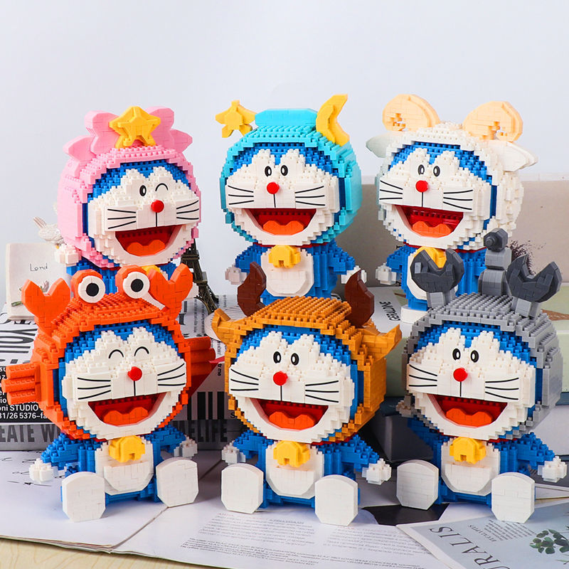 Doraemon Twelve Constellations Building Block Set for Kids Goodie Bags Stuffers Prizes Birthday Party Supplies, STEM Educational Building Toys for Boys Girls