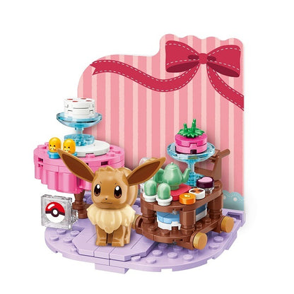 Qmen Keeppley Building Blocks Pokemon Series Holiday Party Psyduck Building Blocks Toys Pikachu Educational Holiday Gifts