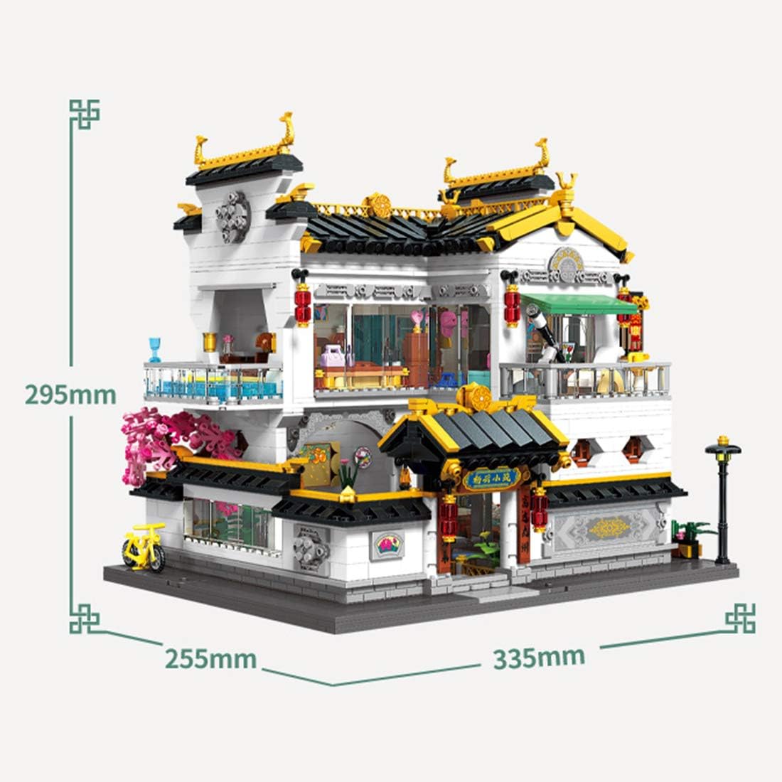 Qmen Keeppley Chinese Style Villa Model Building Blocks with LED Light, Architecture Model Building Set, House Modular Building, 2300 + Parts Clamping Blocks Compatible with Lego
