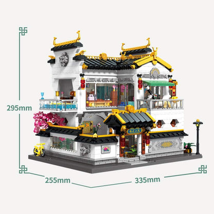 Qmen Keeppley Chinese Style Villa Model Building Blocks with LED Light, Architecture Model Building Set, House Modular Building, 2300 + Parts Clamping Blocks Compatible with Lego