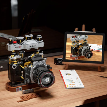 Building Blocks Camera, 1027 Pcs WLZ-6F Retro Camera Model Set, Collectible Model Old Style Retro Camera to Build, Construction Brick Set Best Gift for Adult, Teens