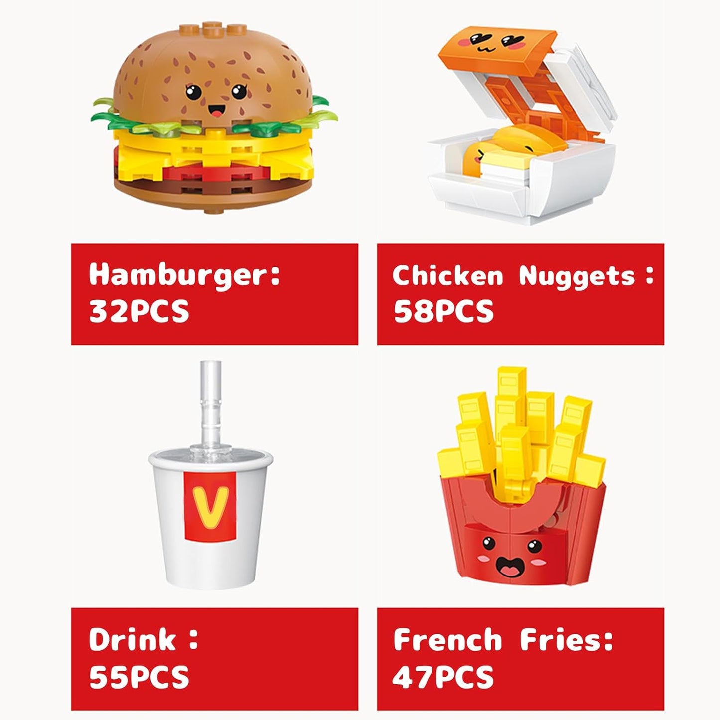 Balody Fast Food Drink Hamburger French Fries Chicken Nuggets DIY Mini Blocks Bricks Building Toy For Children Gift